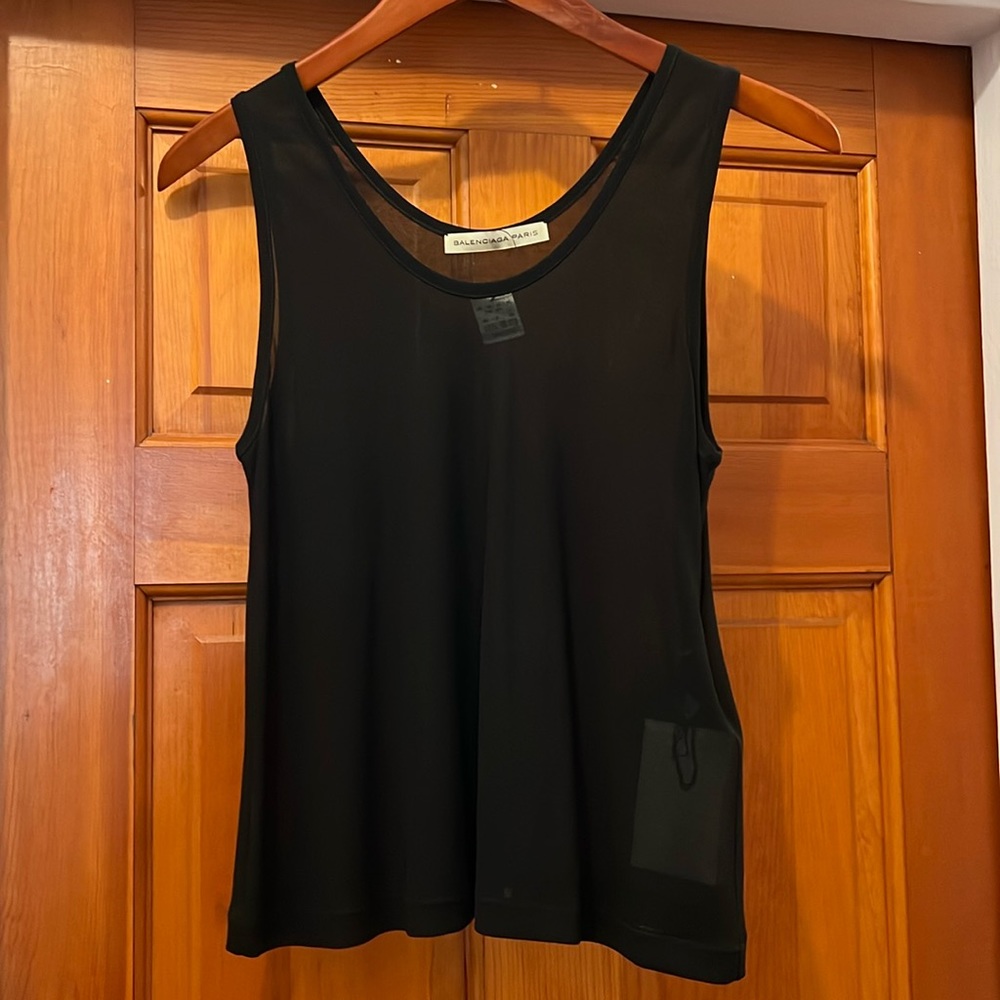 Balenciaga Sheer Black Tank Top